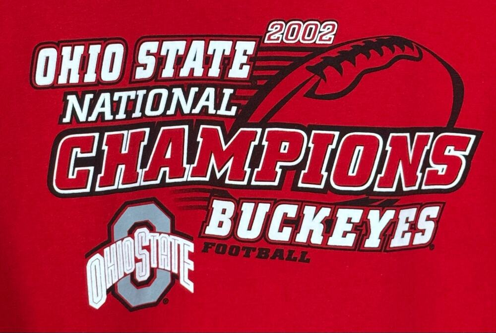Vintage Ohio State Buckeyes 🏈 2002 Champions Red OSU XL T-shirt Delta Magnum Wt